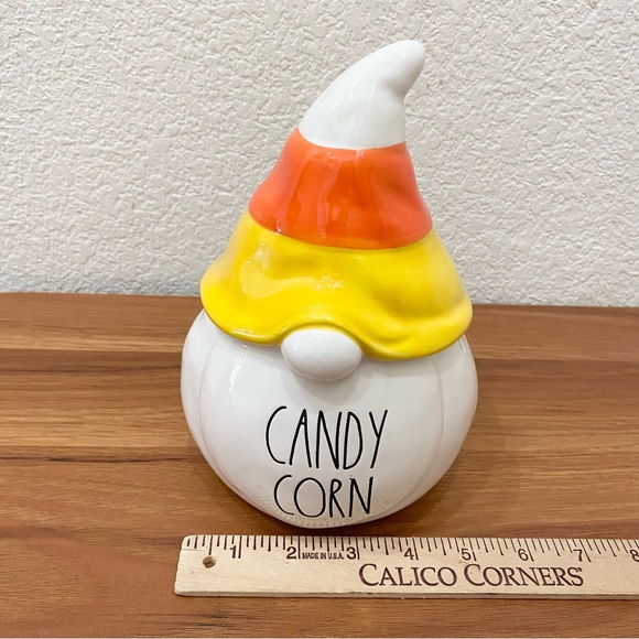 RAE DUNN Candy Corn Gnome Ceramic Halloween Figurine Thanksgiving Fall Decor - Picture 4 of 13